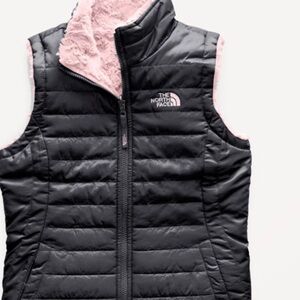 The North Face Black Vest with Pink Accents
